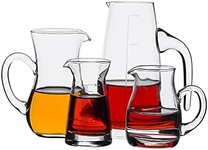 2pcs Glass Creamer Pitcher Scale Sauce Serving Pitcher Milk Creamer Jug,100ml