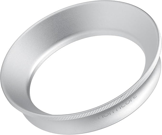 Normcore 51mm Espresso Dosing Funnel V2, Magnetic Dosing Ring, 18mm Anodized Aluminum with 15 Neodymium Fit 51 mm Bottomless Portafilter, Silver