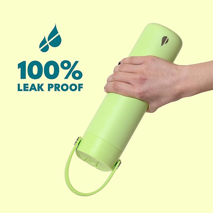 Elemental 24oz Insulated Water Bottle with Straw - 100% Leak-Proof Stainless Steel Core Water Bottles for Travel, Sports and Gym - Double Wall Insulation & BPA Free - Orange