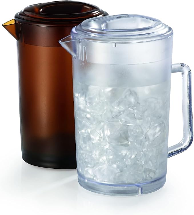 G.E.T. P-3064-1-CL 64 oz. Clear Plastic Pitcher with lid, Dishwasher Safe, Break Resistant, for Indoor and Outdoor Entertaining, (Pack of 12)