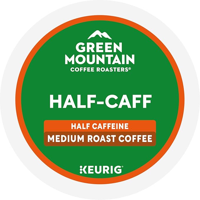 Green Mountain Coffee Roasters Half Caff, Single-Serve Keurig K-Cup Pods, Medium Roast Coffee Pods, 48 Count