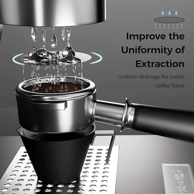 MHW-3BOMBER 54mm Espresso Puck Screen - 0.2mm Ultra Thin Espresso Puck - Metal Reusable Coffee Filter for Portafilter Basket 54mm - Puck Screen with Titanium Coating FG7047B-OS