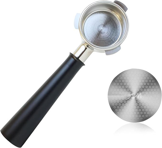 54mm Bottomless Naked Portafilter - Aluminum Alloy – Compatible with 54mm Breville Espresso Machines – Includes 18g Filter Basket & 53.35mm Puck Screen, 0.9mm 150μm