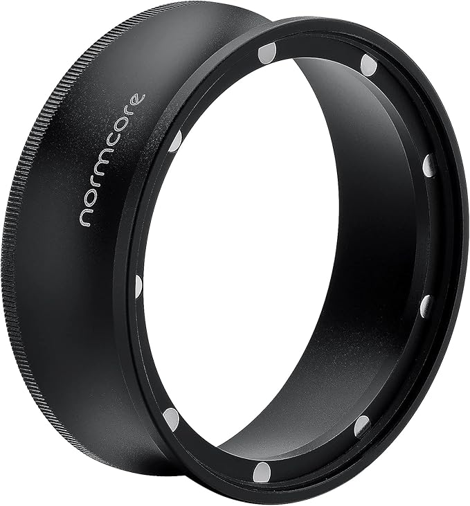 Normcore 54mm Magnetic Dosing Funnel V2, Espresso Coffee Dosing Ring, 28mm Anodized Aluminum with 9 Neodymium Magnets Fits 54mm Breville Portafilter, Black