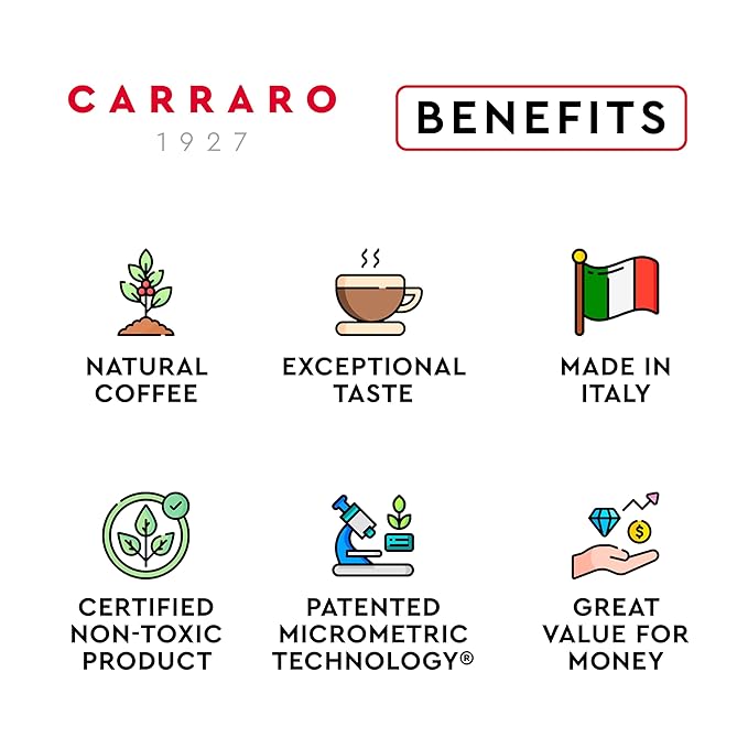 CARRARO 1927 Ristretto - 100 Aluminum Espresso Pods Compatible with Nespresso Original line - Intensity 12/14, Dark Roast Espresso Capsules Made in Italy