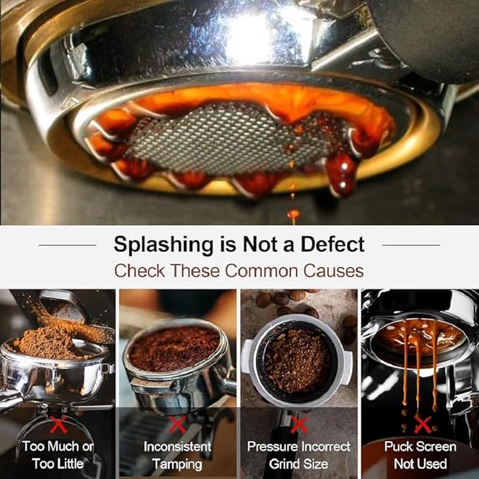 51mm Bottomless Portafilter 3 Ears Compatible with CASABREWS CM5418, 3700Essential, Mr. Coffee Espresso and Cappuccino Machine, Wirsh Espresso | Stainless Steel Filter Basket 0.3mm Pores