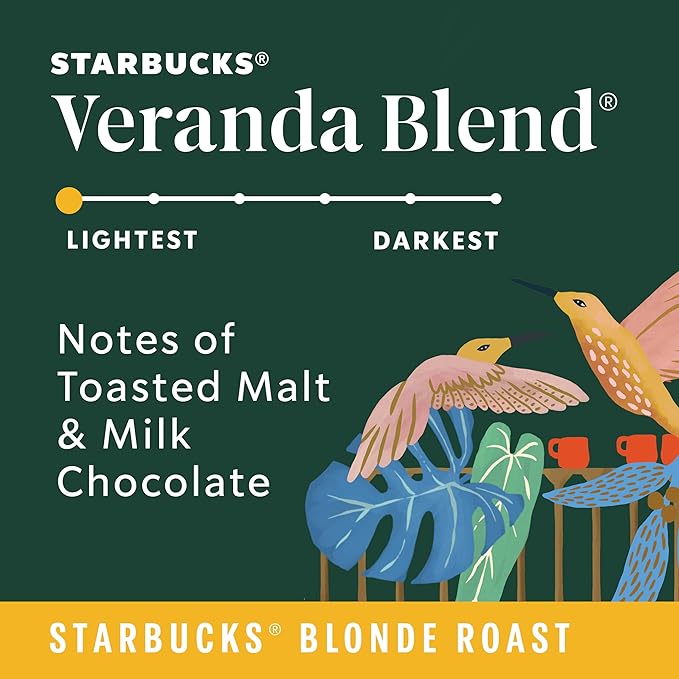 Starbucks K-Cup Coffee Pods, Starbucks Blonde Roast Hot or Iced Coffee, Veranda Blend, 40 Keurig Pods