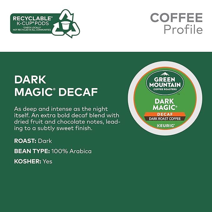 Green Mountain Coffee Decaf Dark Magic, K-Cup Portion Pack for Keurig Brewers 24-Count