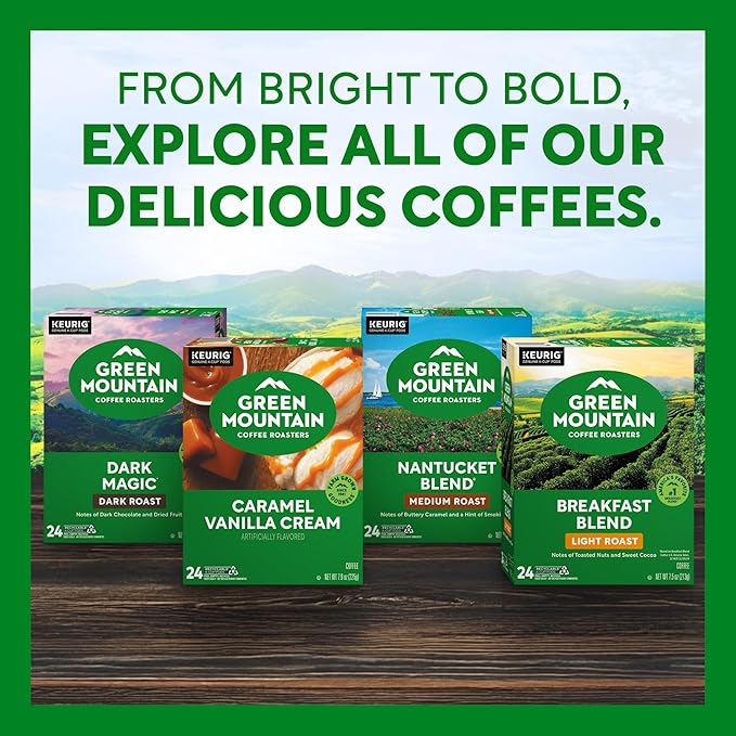 Green Mountain Coffee Roasters Half Caff, Single-Serve Keurig K-Cup Pods, Medium Roast Coffee Pods, 48 Count